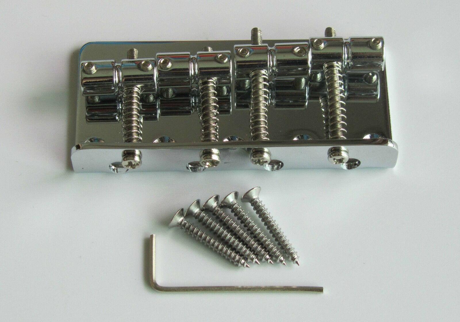 Chrome 4 String Electric J Bass or P Bass Bridge for Jazz/Precision Bass Guitar