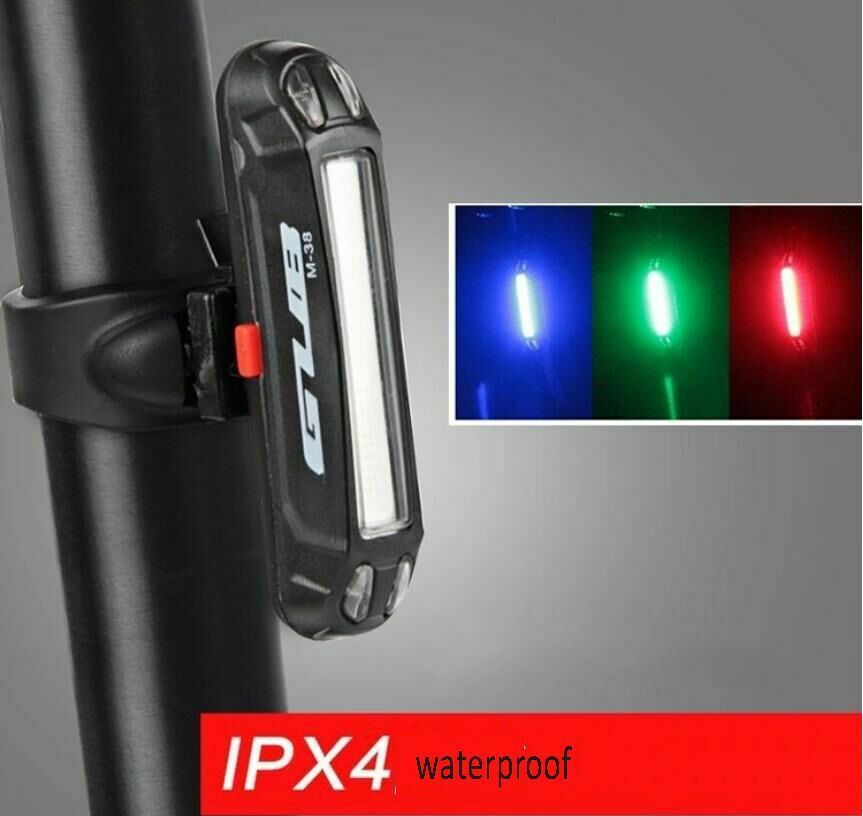 Bike Tail Light USB Charging Bicycle COB Lamp Safety Warning Light Tricolor