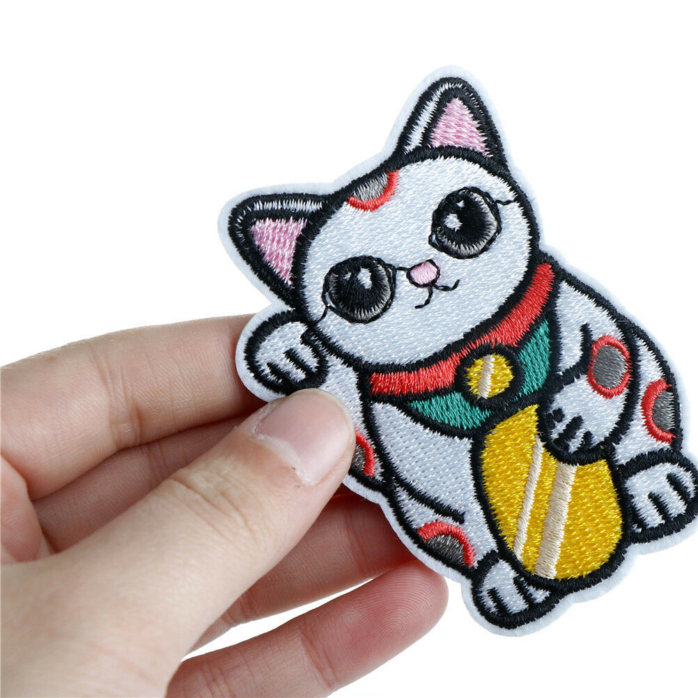 lucky cat cloth badges patch embroidered applique sewings patches cloth.l8