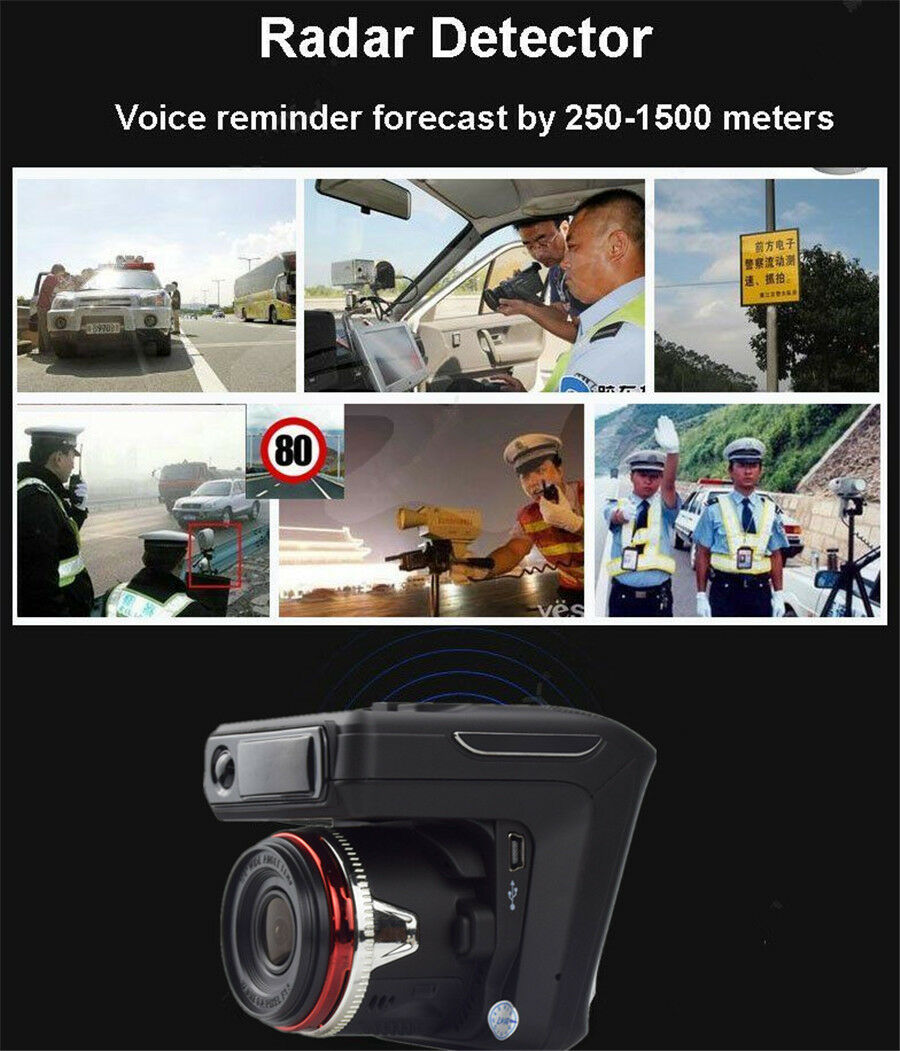 Car Radar Speed Detector Driving Recorder 2 In 1 Combo HD 1080P Dash Cam Camera