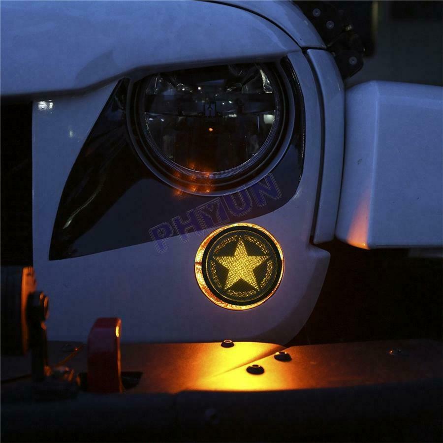 2x Smoke Five Star LED Turn Signal Lights Lamps For Jeep Wrangler JK 2007-2018