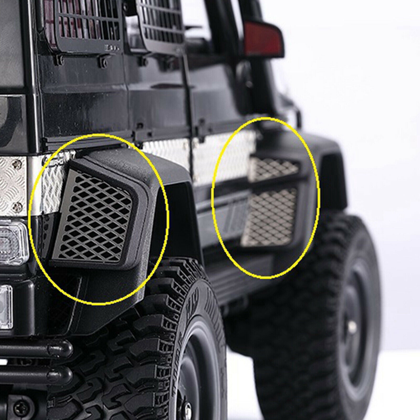 Front Rear Wheel Eyebrow Side Exhaust Grille Kit for MN86S MN86KS RC Crawler