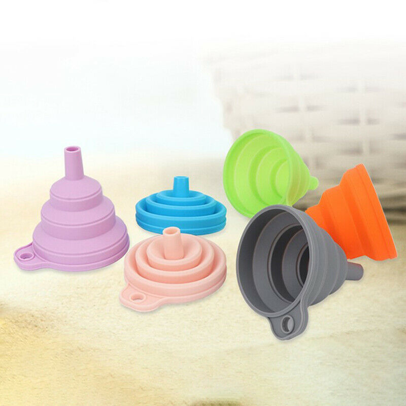 6PCS Small Silicone Collapsible Silicon Kitchen Funnel Hopper Gel Practic.l8