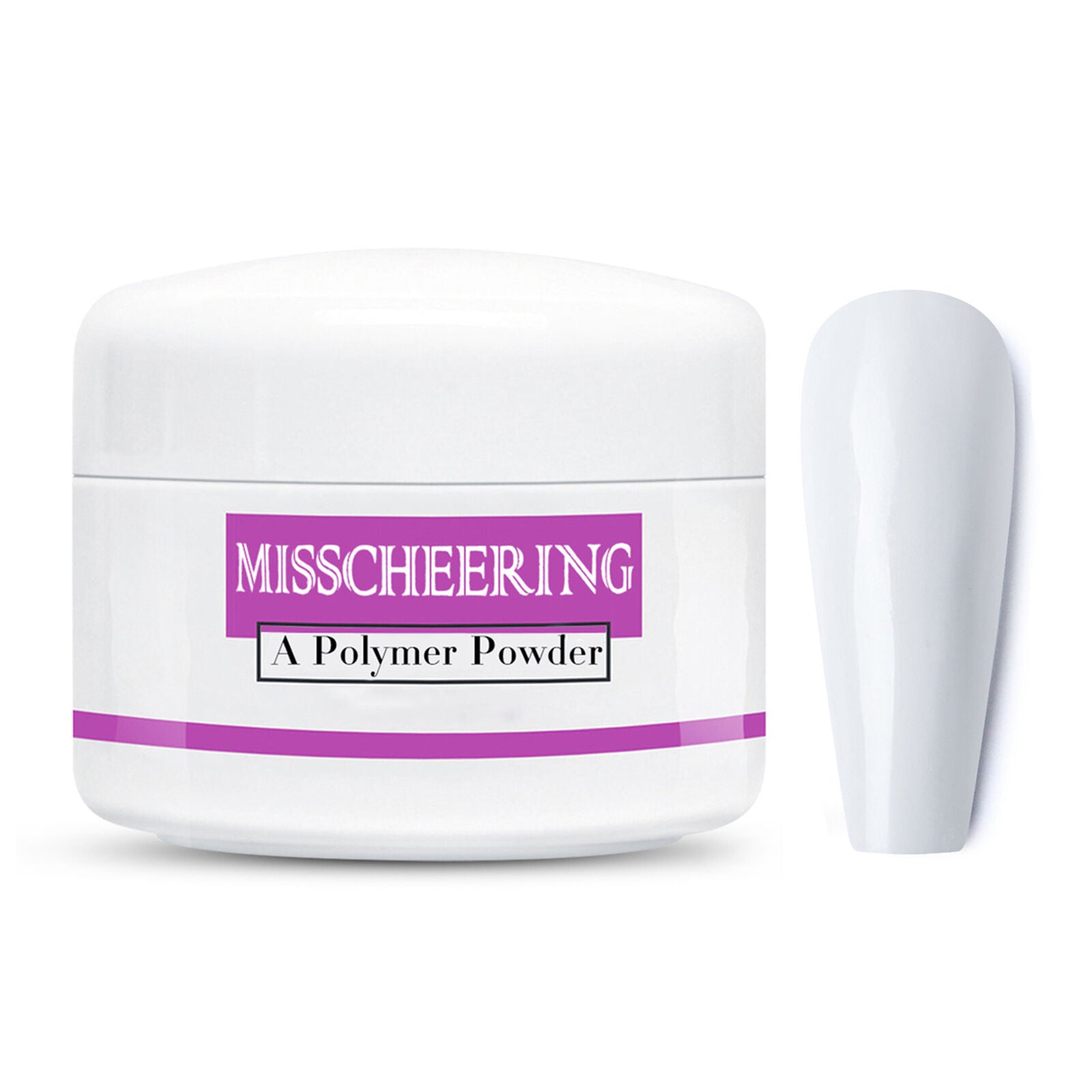 White 23g Nail Powder Glitter Extending Nails Non-Floating Decorative for Salon