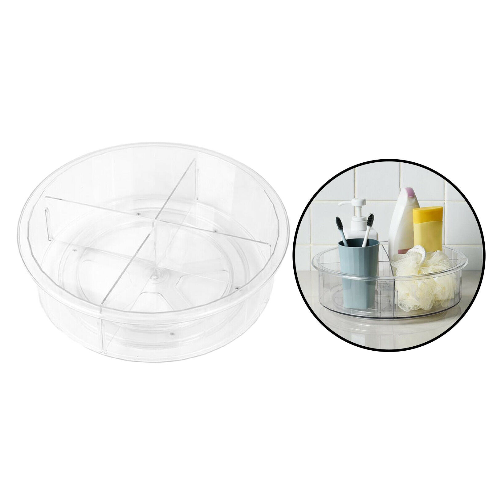 11" Round   Spice Turntable Organizer Storage Box Container for Kitchen
