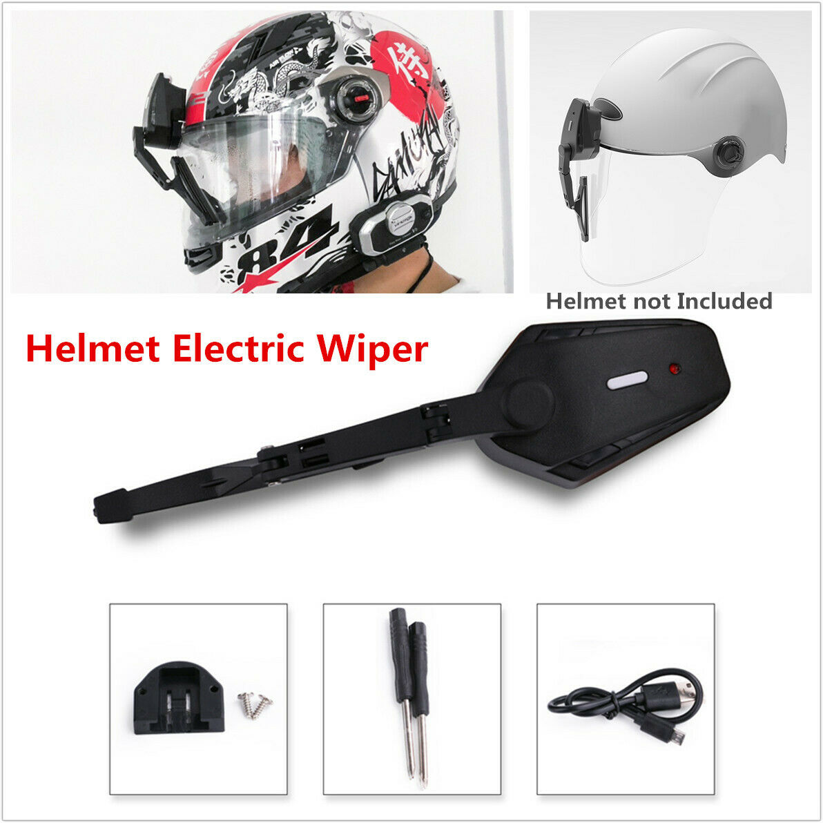 Universal Motorcycle Helmet Electric Wiper Motor Helmet Windshield Visor Wiper