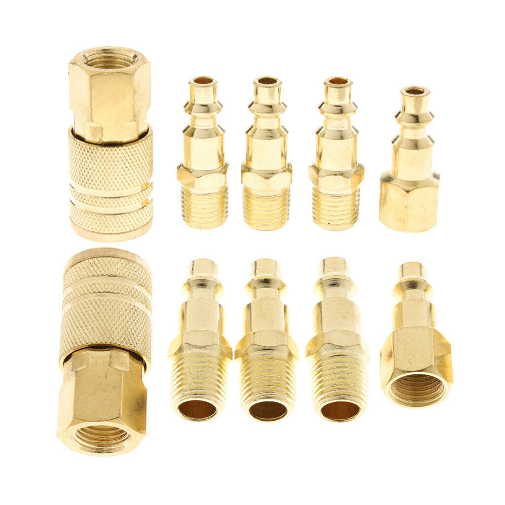 10Pcs Set 1/4inch NPT Air Quick Connect Coupler Hose Fittings Male Female