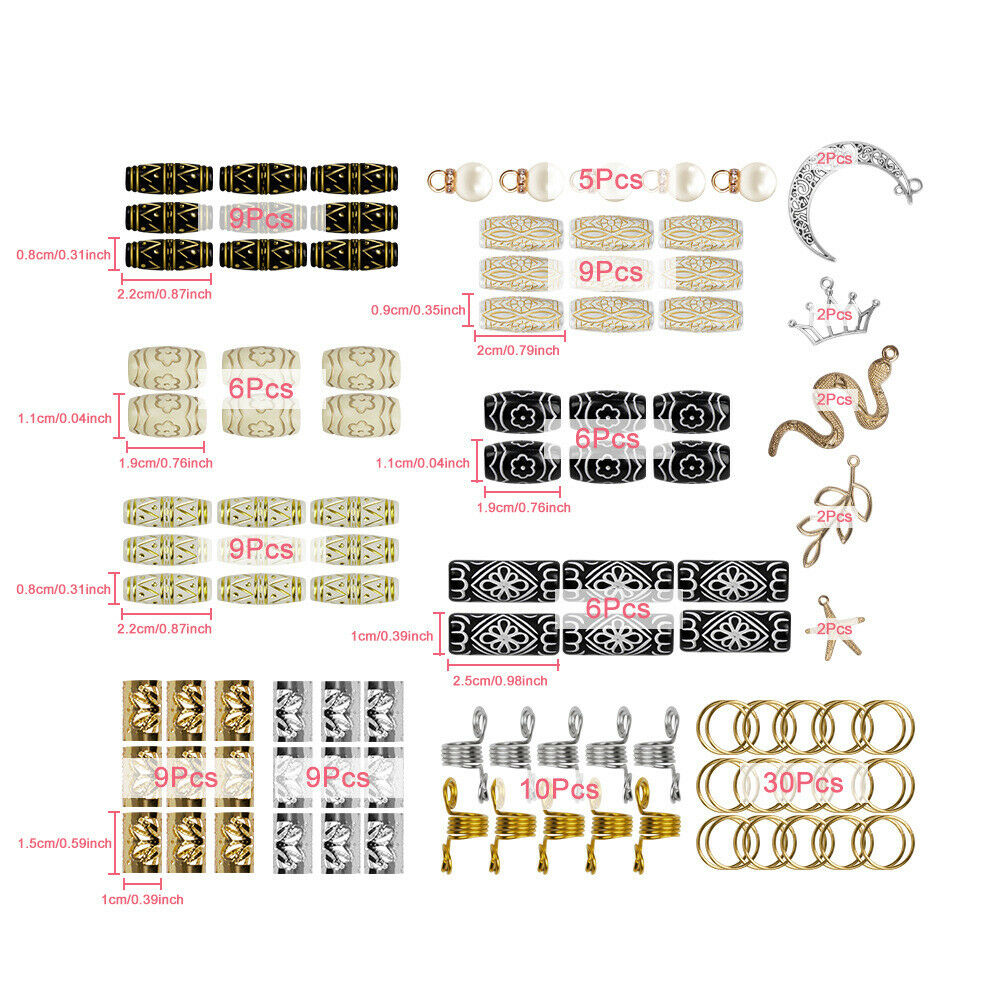 Reggae Hair Jewelry Dreadlocks Beads Cuffs Beard Tube Rings Pendants Accessories