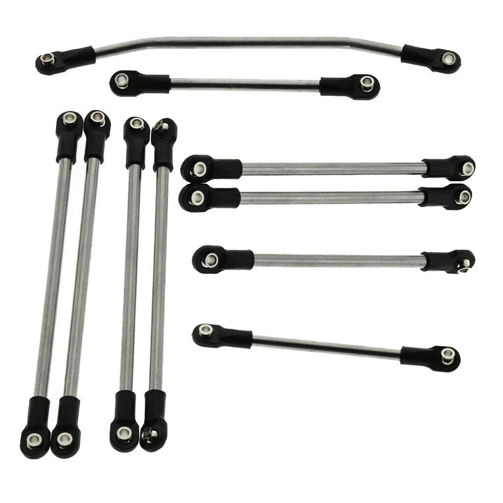 10Pieces Stainless Steel Link Rod Linkage for Axial SCX10 90046 90047 90035