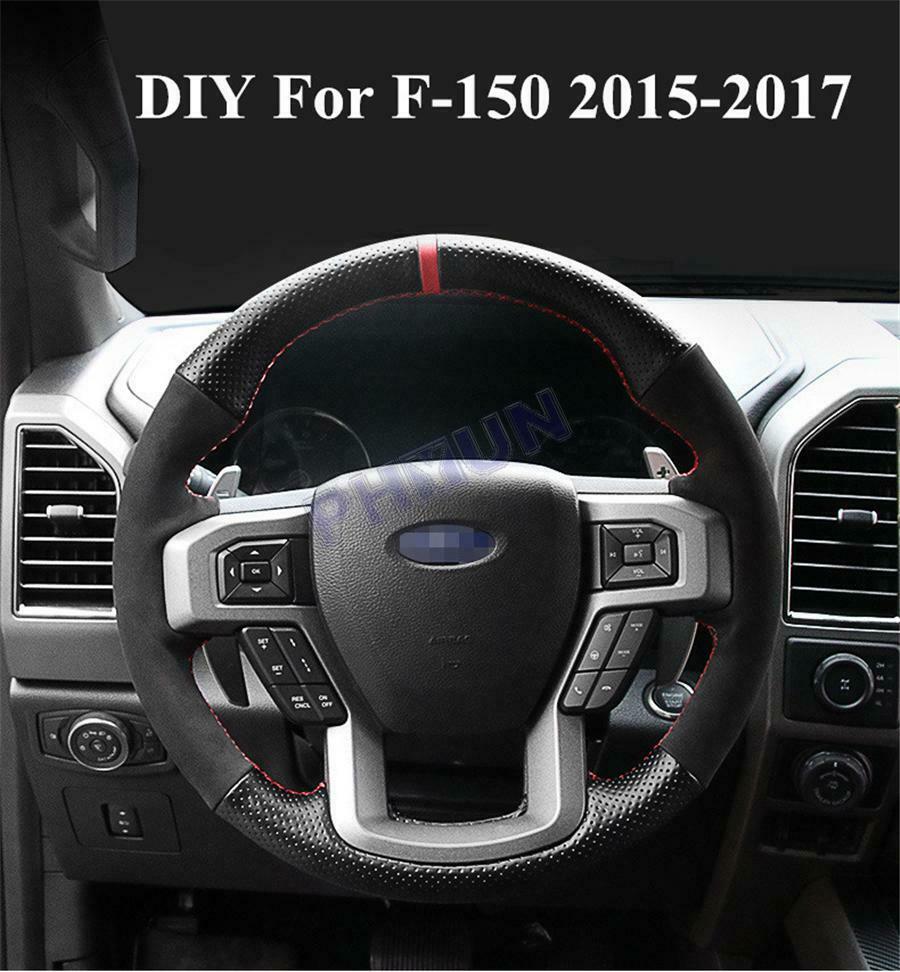 Hand Stitch Car Steering Wheel Cover For Ford F-150 2015-17 King Ranch Platinum