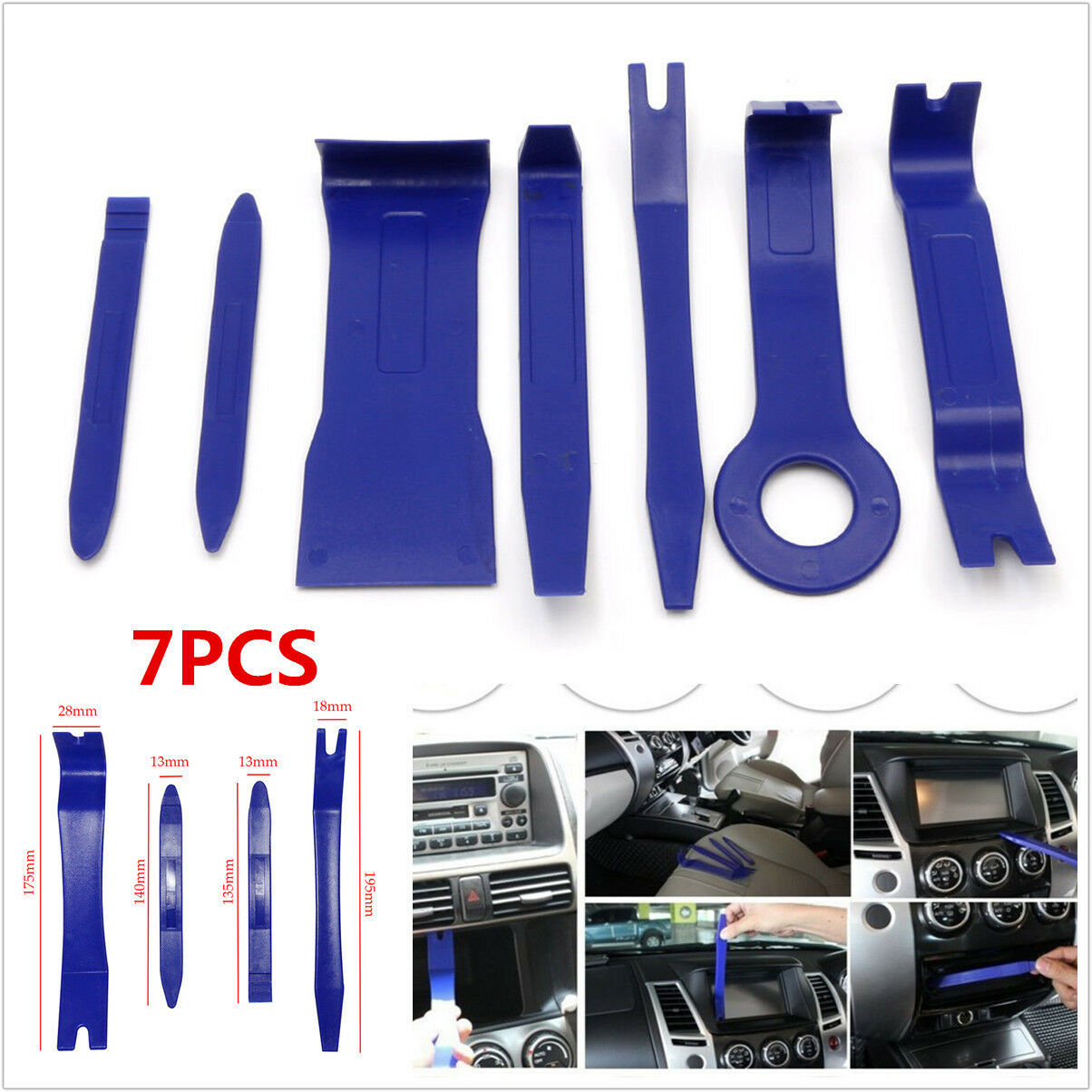7 PCS Car Stereo radio Audio Trim Removal Kit Tools Pry Panel Door Dash Install