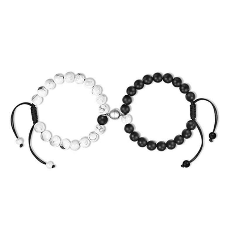 Black Matte Agate Bracelet Couple Bracelet Long Distance Energy Bead Bracelet