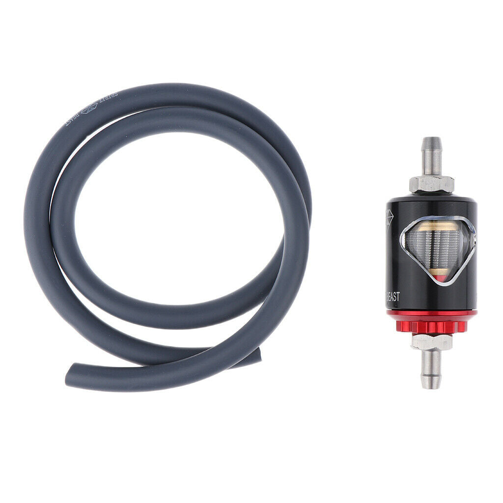6mm Dia Hose Alloy Motorcycle Gasoline Inline Gas Oil Fuel Filter Cleaner