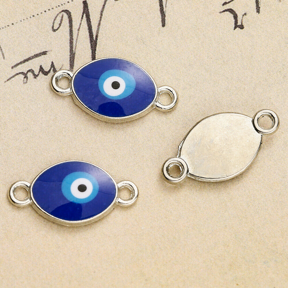 30Pcs New Evil Eye Enamel Charms Eye Alloy Oil Drop Pendants Cute Women Jewelry