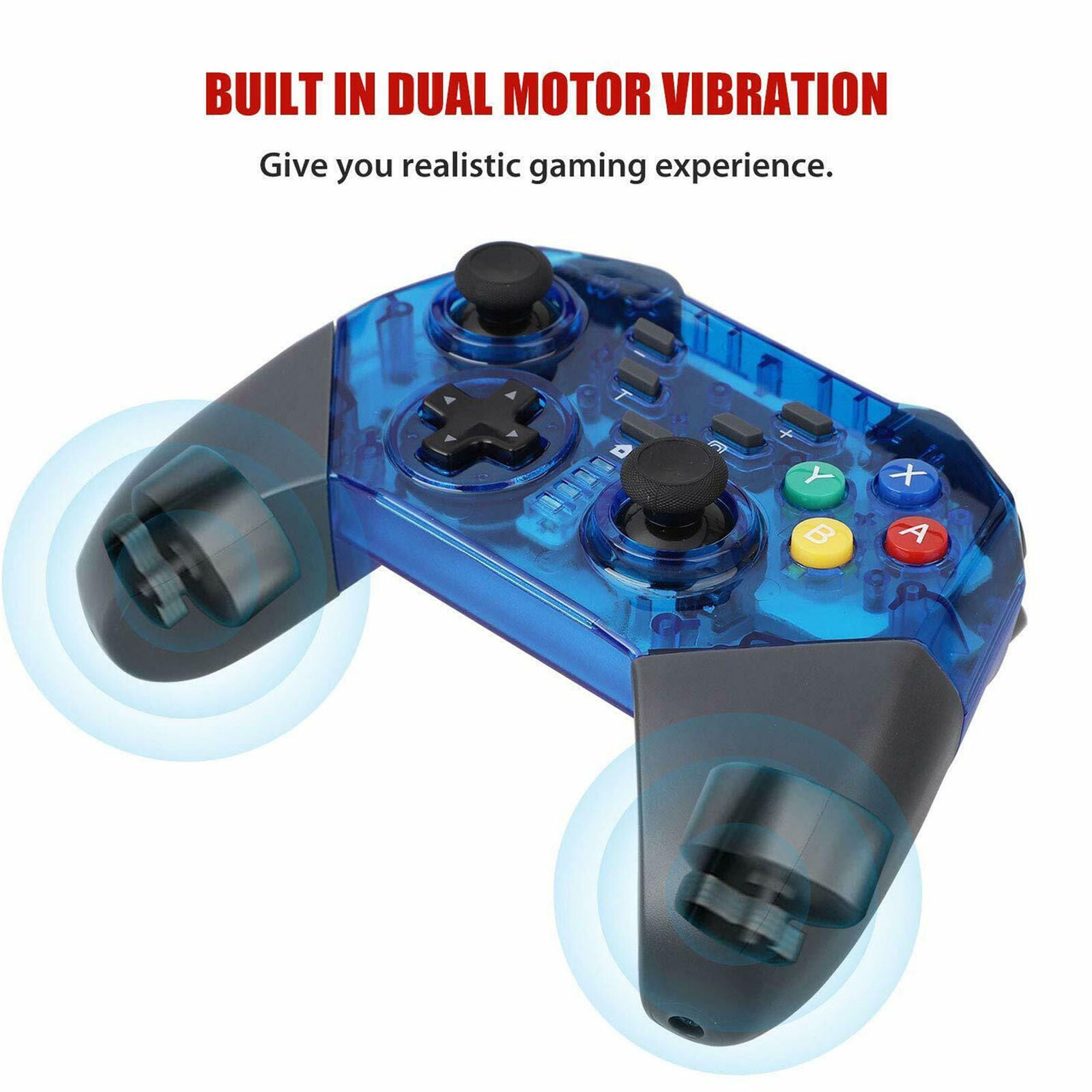 Wireless Pro Controller Remote Gamepad for Nintendo Switch Console Black / Blue