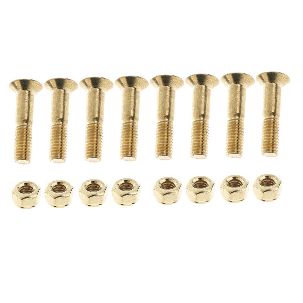 16 Pcs 1 Inch Skateboard Mounting Hardware Screws Bolts