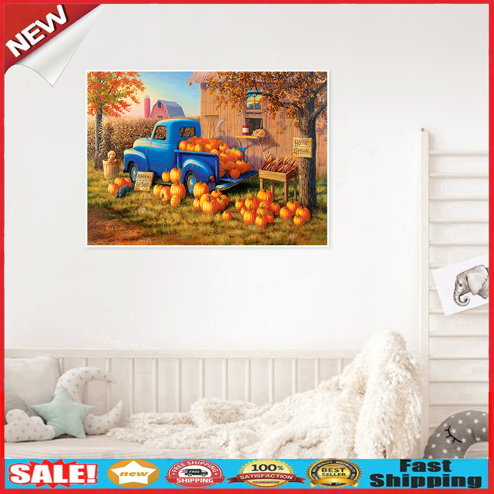 5D DIY Diamond Painting Full Drill Cross Stitch Pumpkin Carriage Picture @