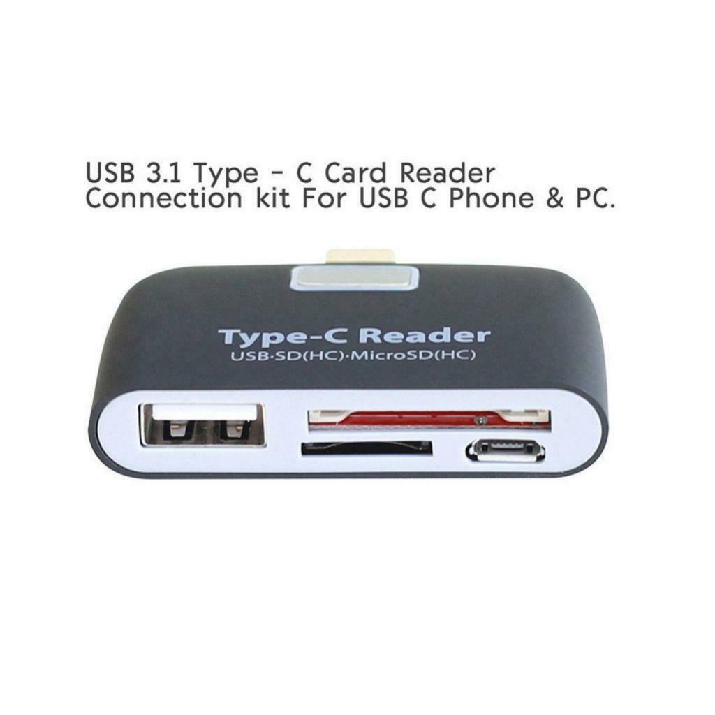 Type C 3.1 to USB 2.0 OTG HUB Adapter SD/TF Memory Card Reader For