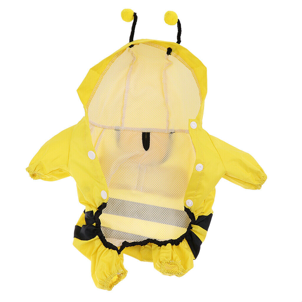 Bright Yellow Small & Middle Dog Raincoat Pet Rain Poncho Dog Pet Rainwear S