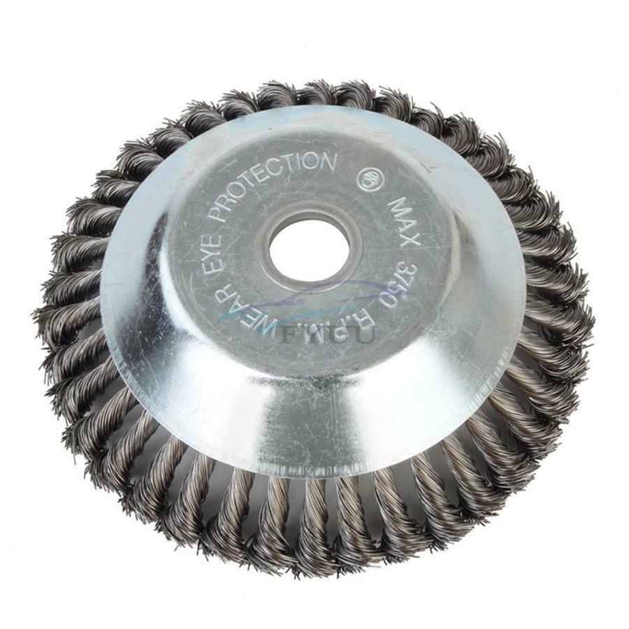 6" Lawn Mower Wire Wheel Brush Trimmer Head For Deburring Cleaning Dust Removal