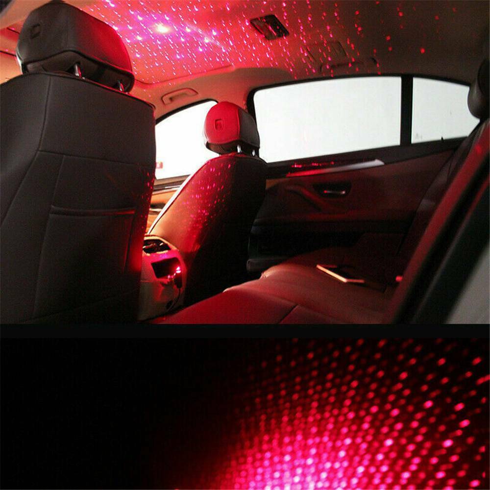 1* USB Car Atmosphere Lamp Interior Ambient Star Light LED Starry Projector Sky
