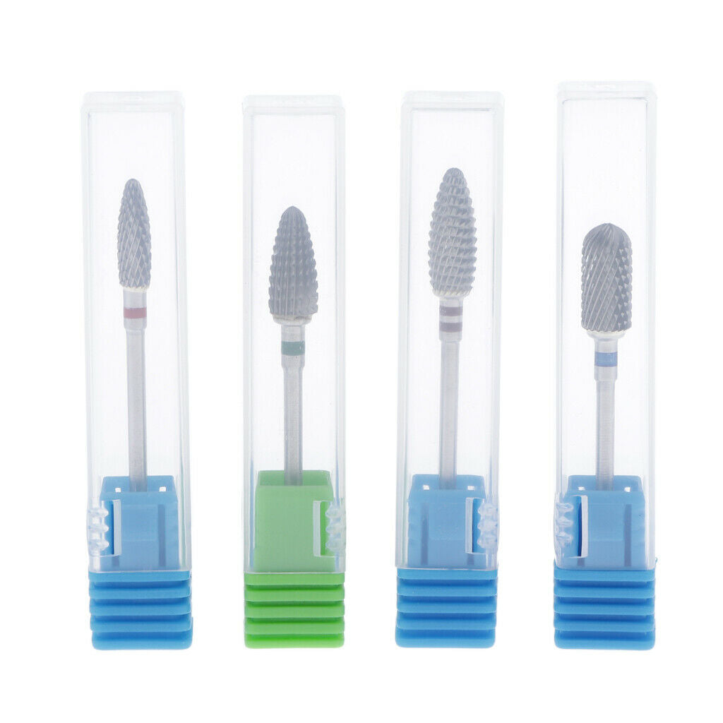 Professional Nail Drill Bits Set for Acrylic Nails - 4pcs - Different Coarse