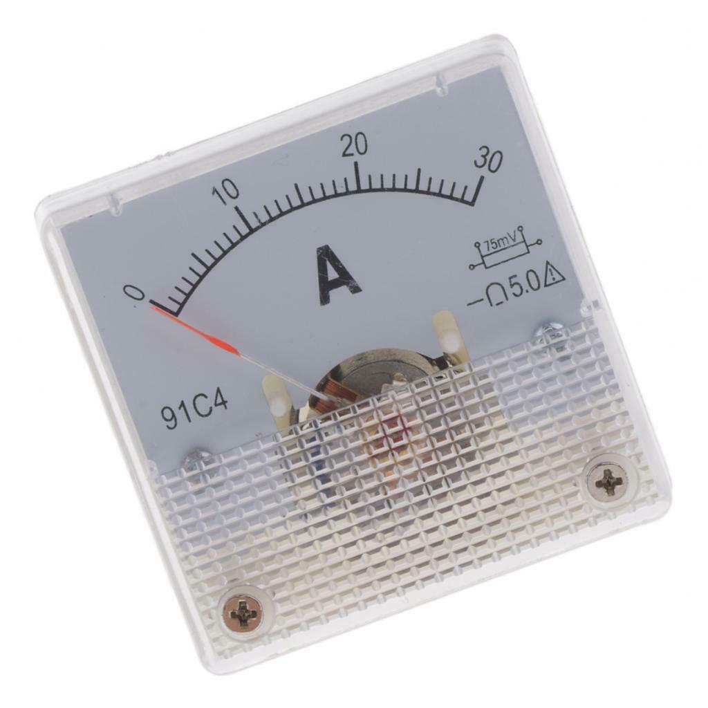 2 Pack Ammeter Analog Panel Meter Amp Current Panel Meter 0-30A/75mV 91C4