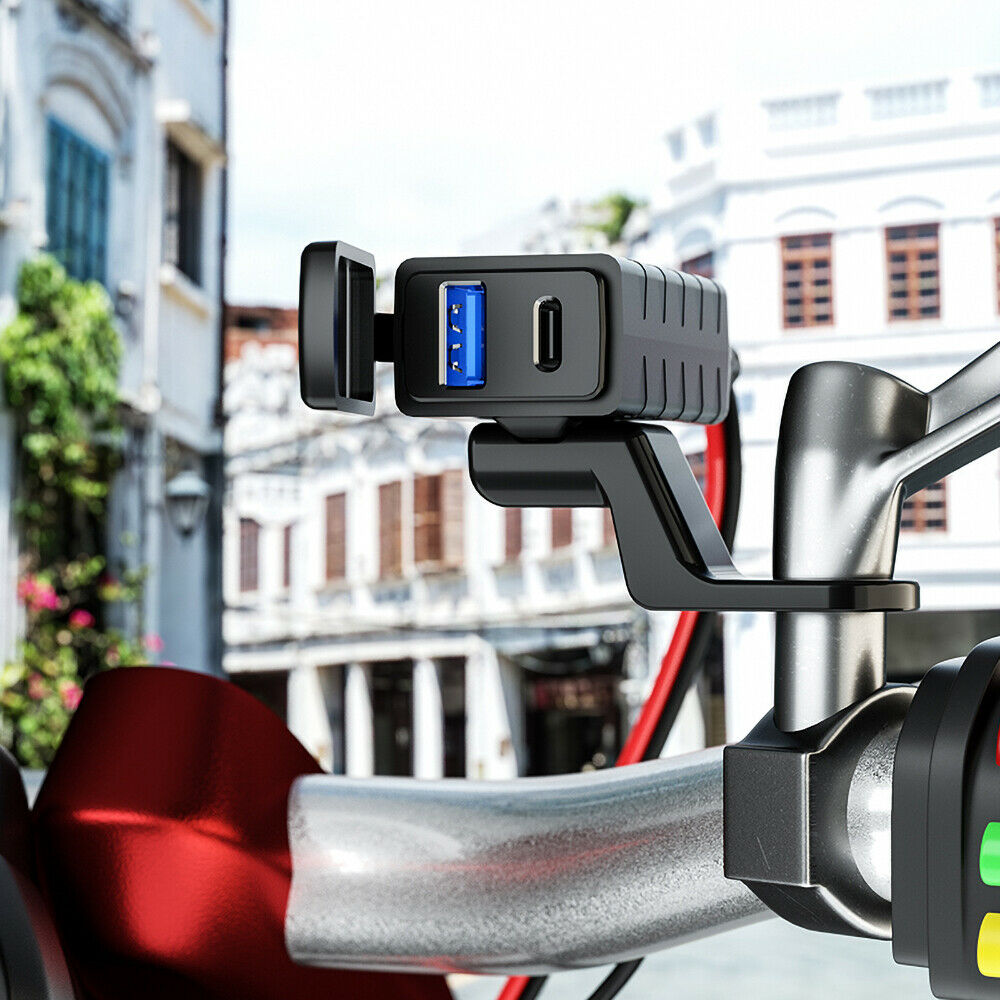 Motorcycle USB Charger SAE to USB Adapter With Voltmeter & ON/Off Switch 30W