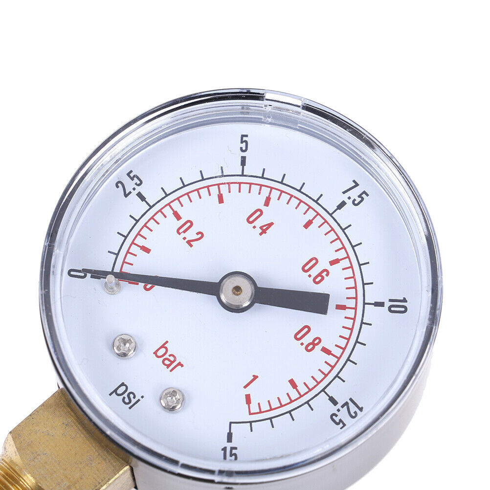 Low pressure gauge for fuel air oil gas water 50mm 0-15 PSI 0-1 bar 1/4 SG TW Gy