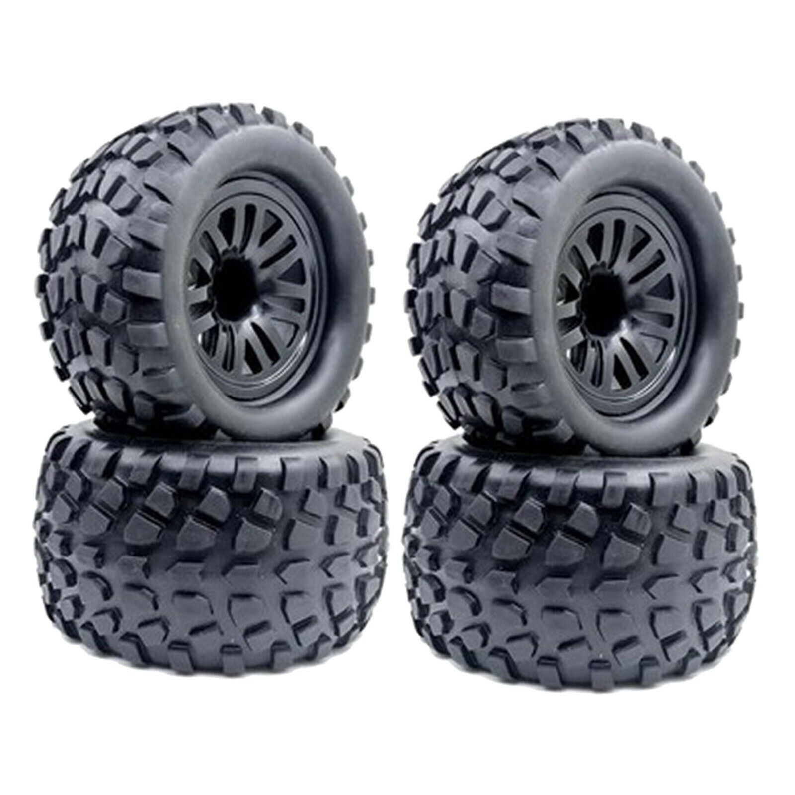 4X Rubber Tire for Henglong 94188 Nitro Car 1/10  Monster Truck Accessory