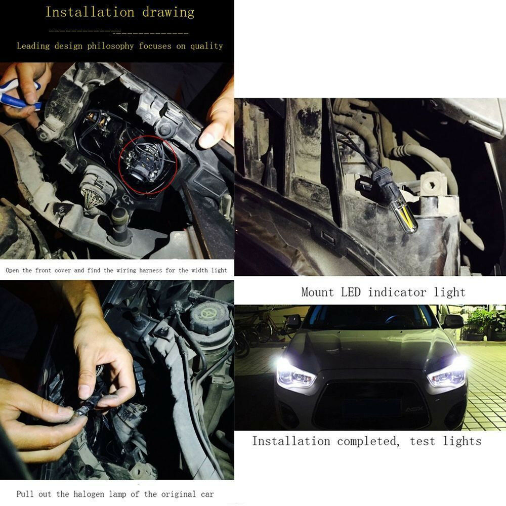 10Pcs T10 W5W White COB Led Car Bulb Car Truck Width light License Plate Light
