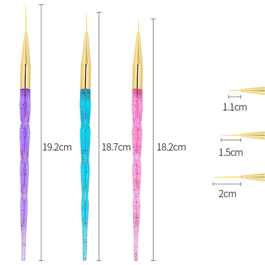 3-piece Professional Nail Art Brush, Nail Art Brush, Nail Art Brush Set