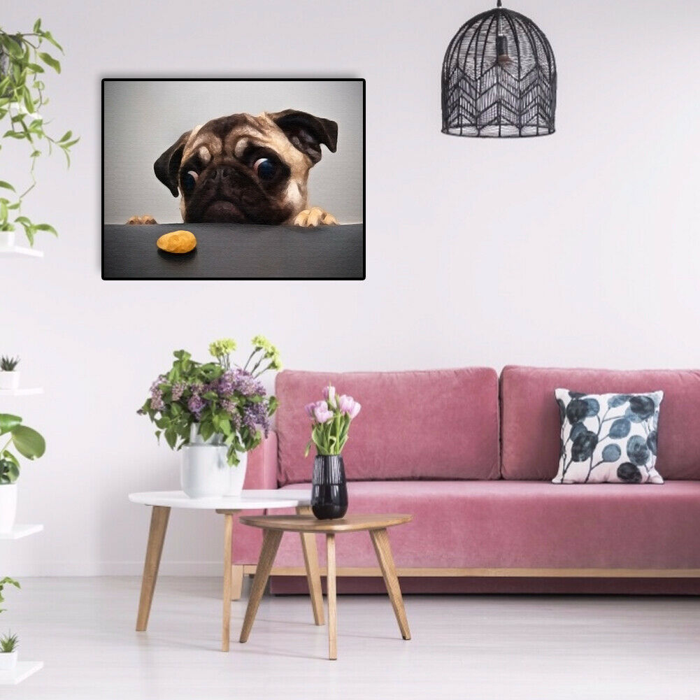 Leaves Dogs DIY Oil Painting By Numbers Kit Canvas Hand Painted Wall Art @