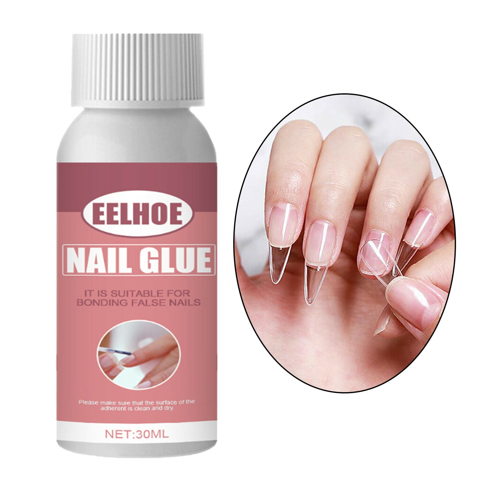 Fast Drying Nail Glue with Brush for False Nail Gems Adhesive Fast Bonding