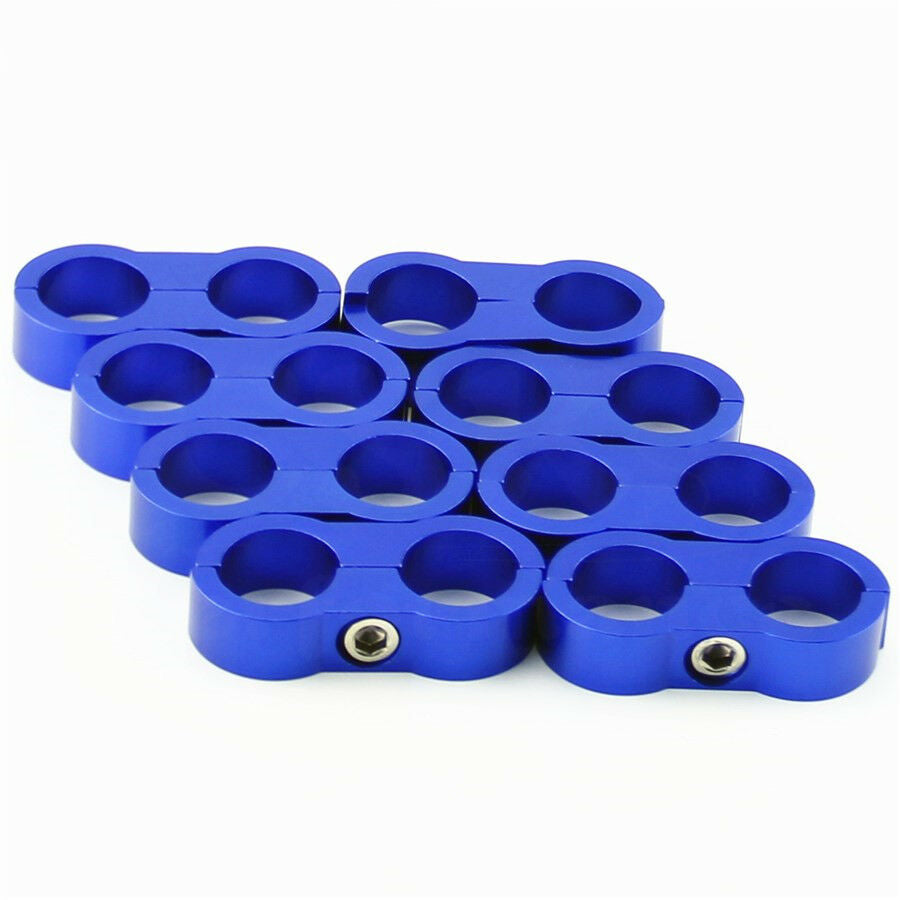 8x AN-10 Braided Internal Hose Separator Clamp Fitting Adapter Bracket 19mm I.D