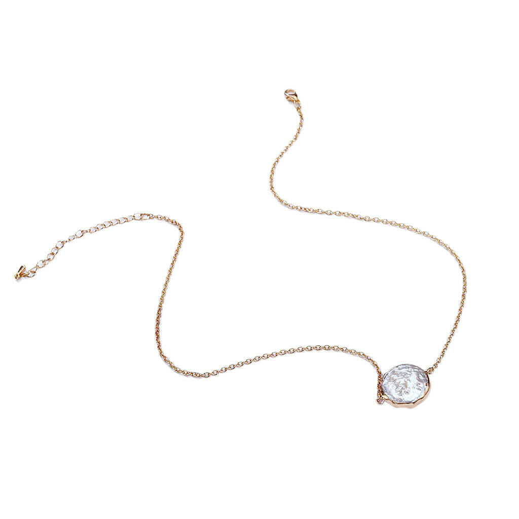 Beautiful Shiny Natural Pearls Necklace Charms Pendants Women Girls Chain