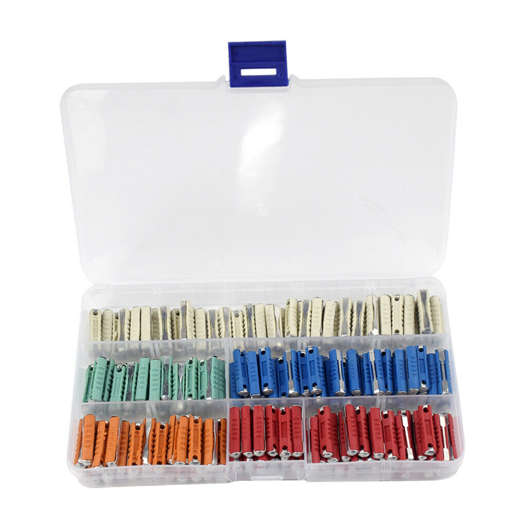 200Pcs Mini European Car Auto Fuses Torpedo Type Assortment Kit with Box 5A-25A