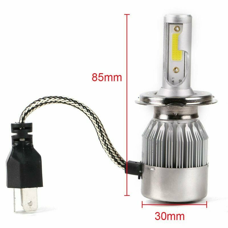 2X H4 LED Headlamp Kit 78W 30000LM Distance/dipped-beam COB 6000K XenonBDAU