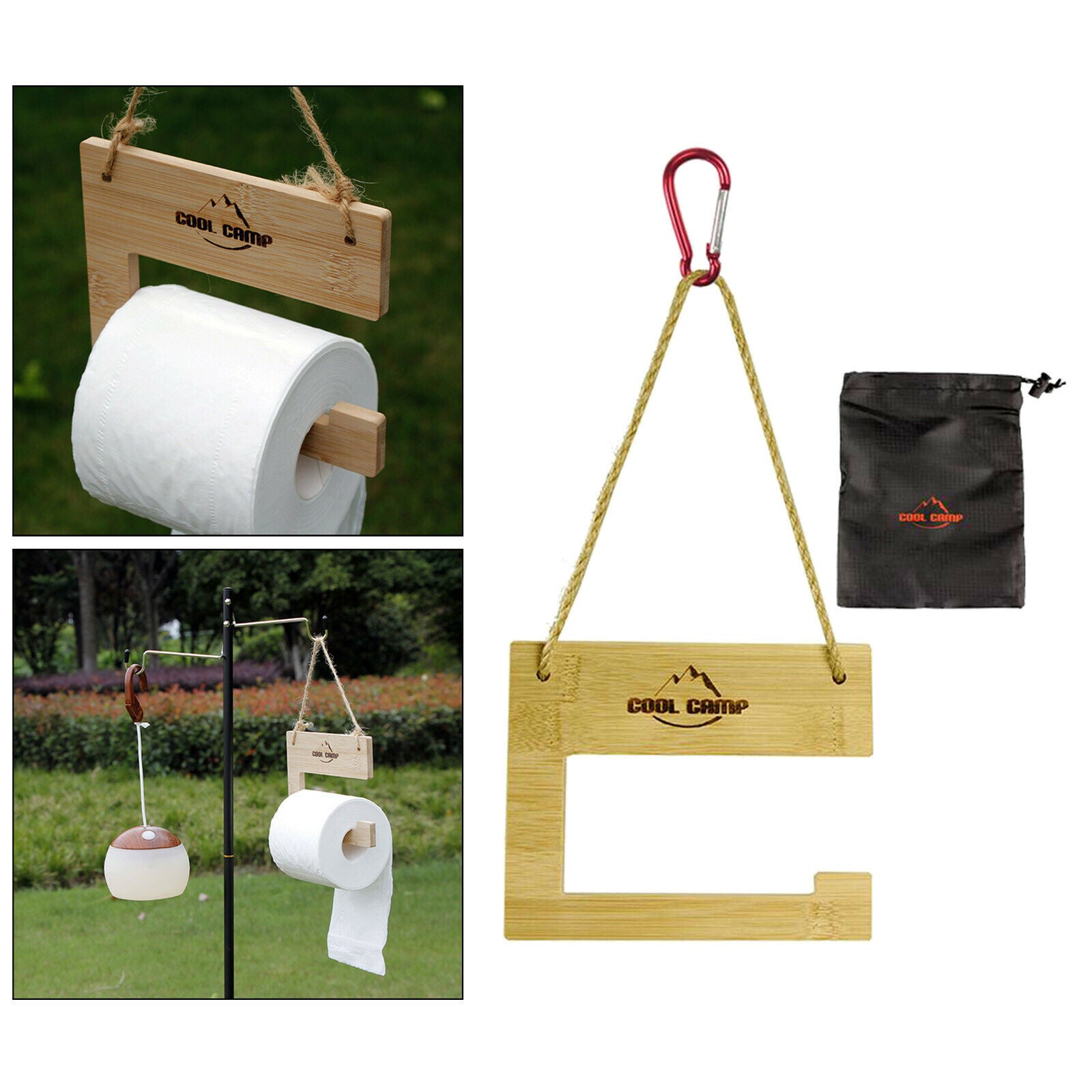 Hanging Tissue Paper Roll Holder w/Storage Bag for Outdoor Party Portable