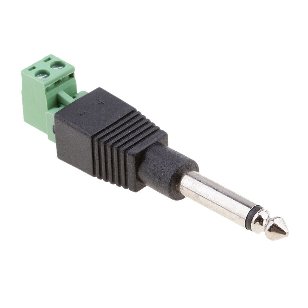 5 x Adapter 6.35mm 1/4" Male Plug to Screw Terminal Converter for Amplifier
