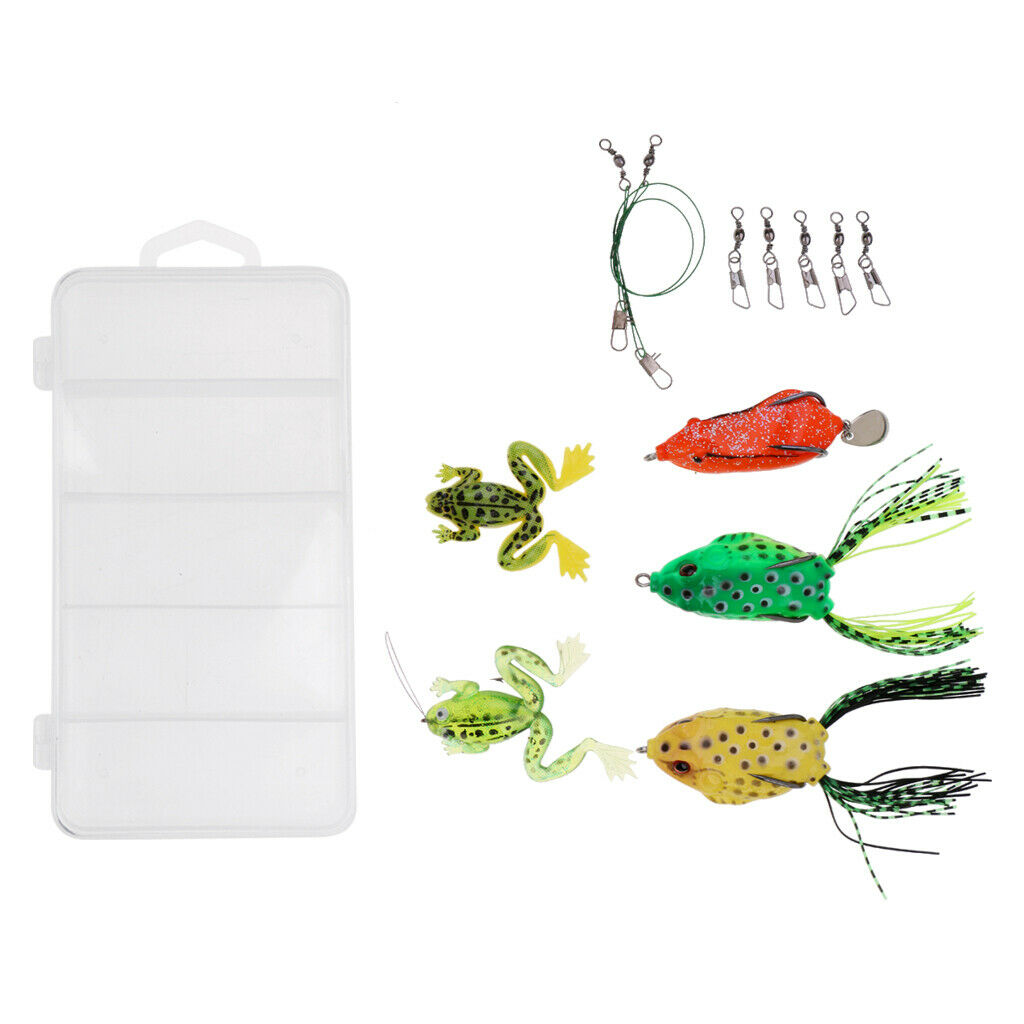 13pcs Plastic Frog Lure Fishing Baits Crankbaits Hooks Fishing Accessories