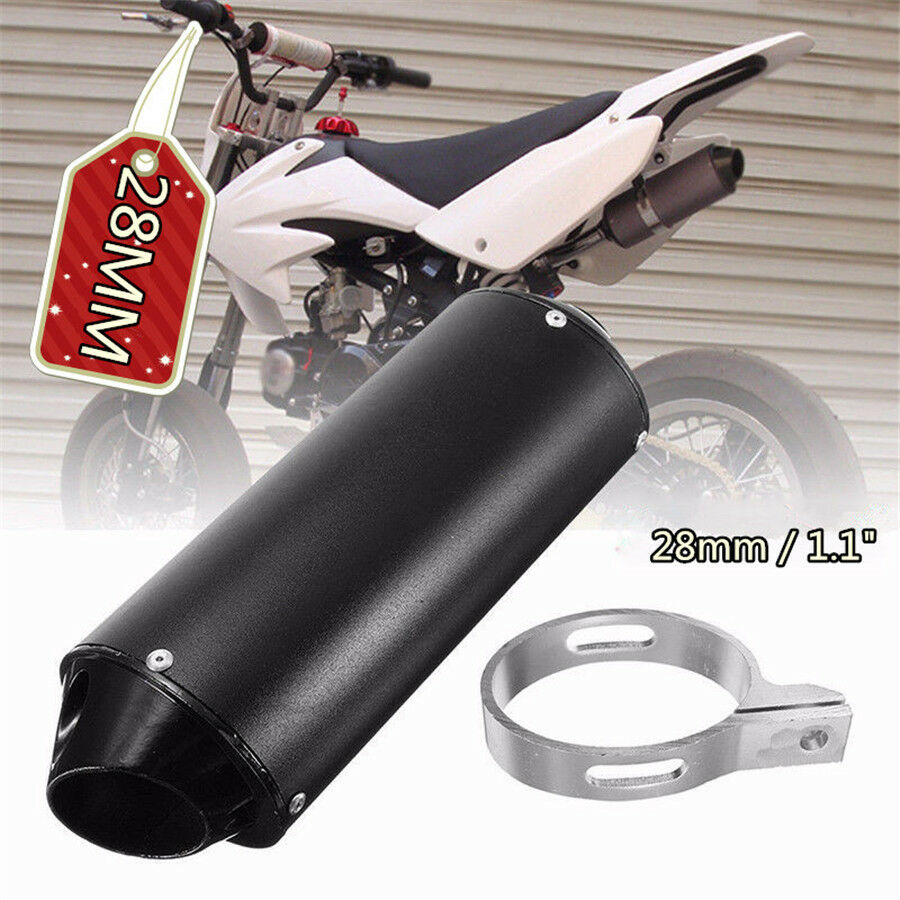 28mm Motorcycle Motorbike Exhaust Muffler Pipe Aluminium Alloy Exhaust Silencer