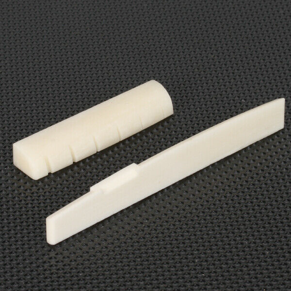 Beige Buffalo Bone Bridge Saddle & Nut For 6 Strings Acoustic Guitar