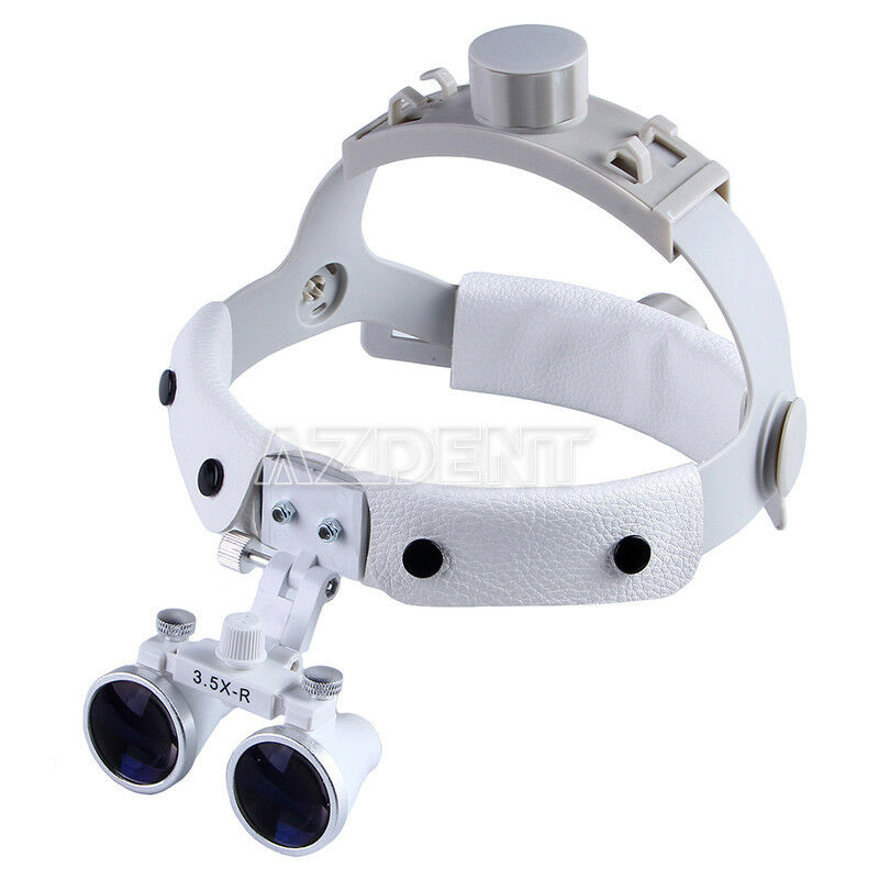 3.5X Loupes Dental Medical Surgical Binocular Headband Glass Magnifier White