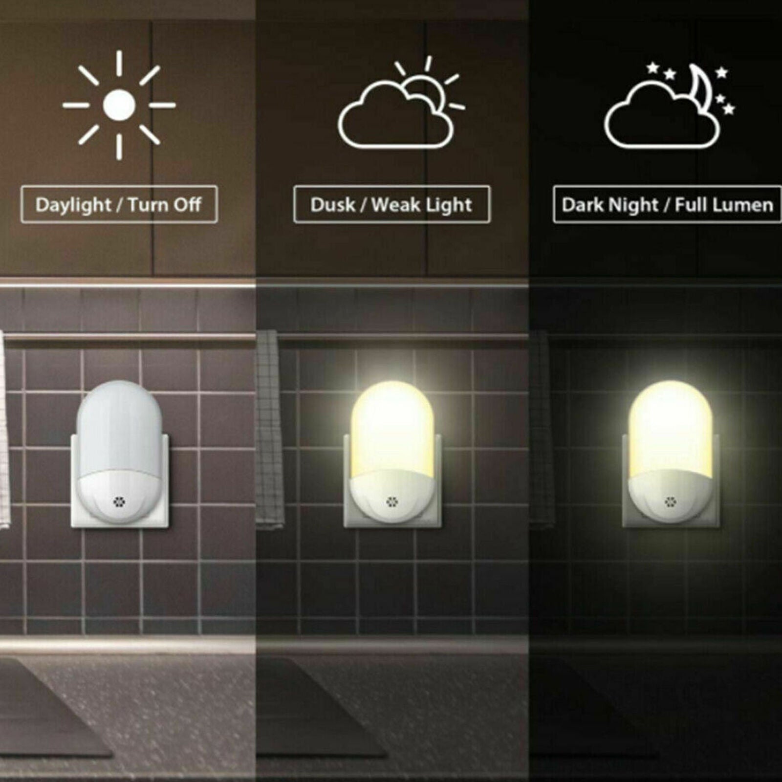 2Pcs LED Night Light With Motion Detection Socket Night Light Night Lamp Lamps