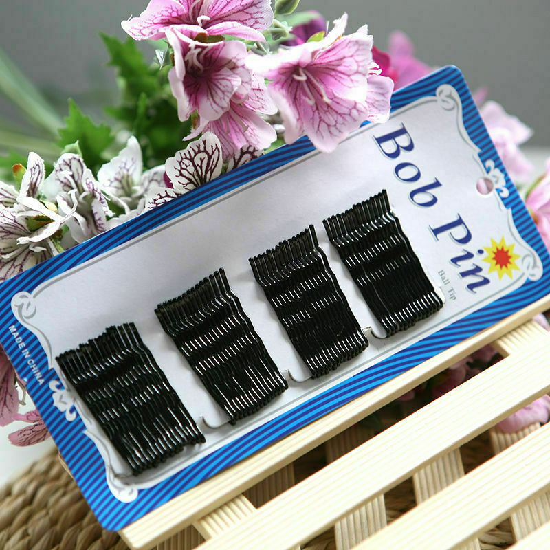 60Pcs Black Wave Invisible Hair Clips Wave Top Bobby Pins Grips Salon Barrette