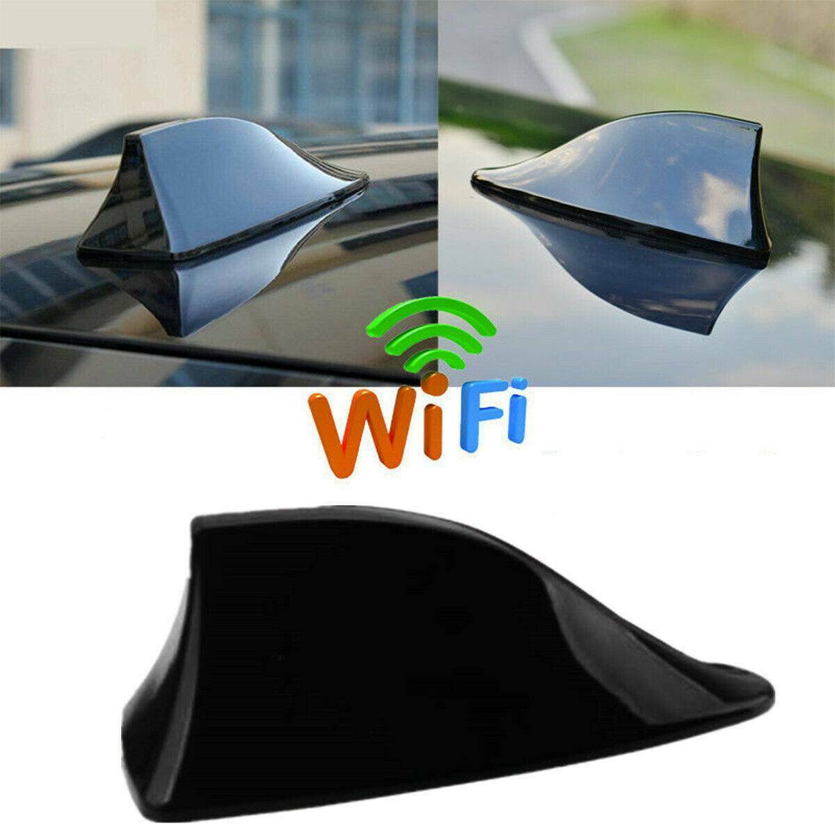 New Auto Car Shark Fin Universal Roof Antenna Radio FM AM Decorate Aerial Black