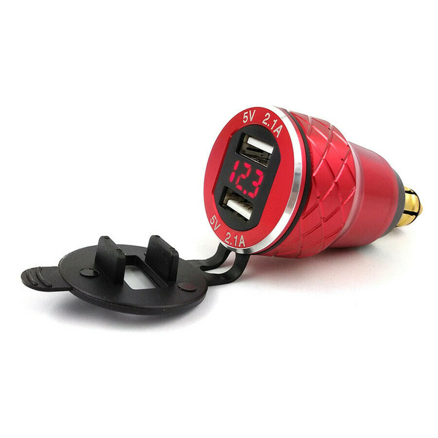 Metal 4.2A Motorcycle Dual USB Adapter fit Hella / DIN BMW F800/F65 /F700/R1200