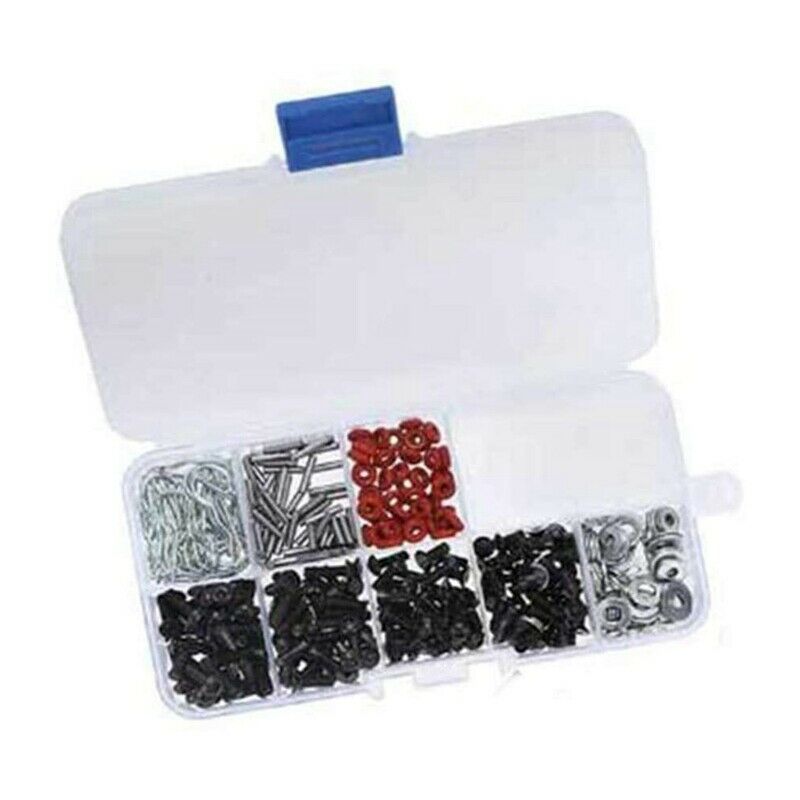241Pcs 1/10 RC Car Parts,1/10 HSP RC Car Repair Tool & Screws Box,D3/D4/XIS E4C6