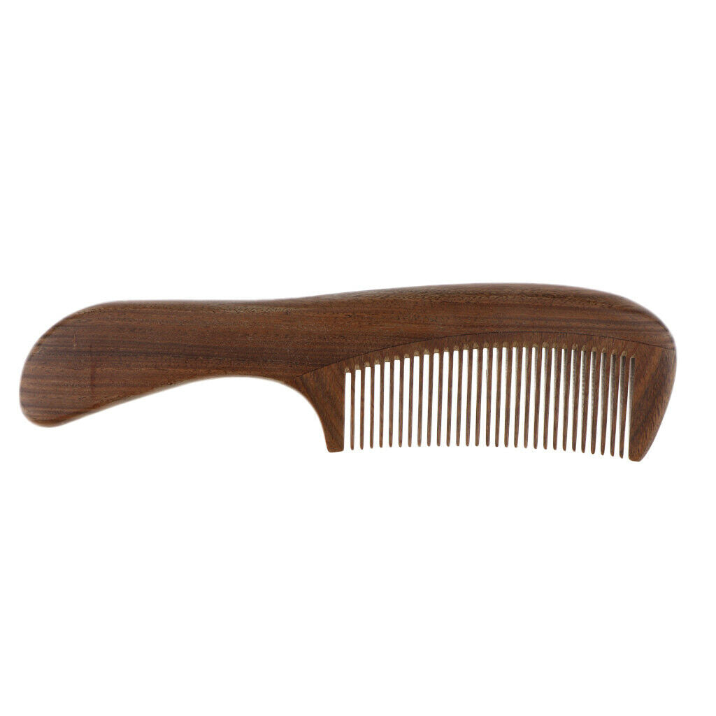 Handcraft Natural Sandalwood Long Fine Tooth De r Wood Comb Anti Static